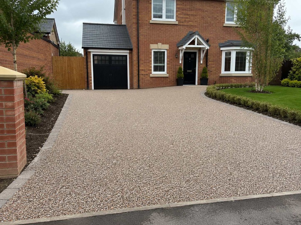 Champagne Pink resin bound driveway — real installation