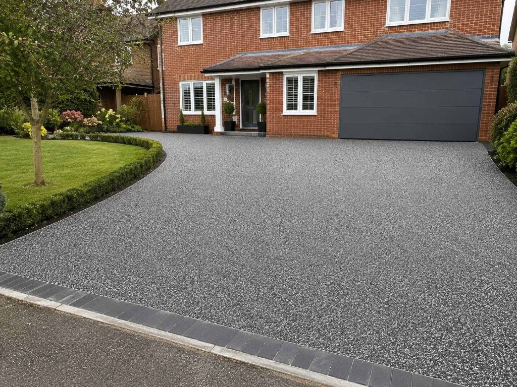Dark Grey resin bound driveway — real installation