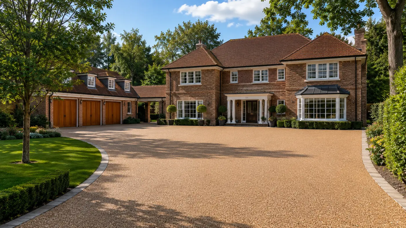 Luxury estate resin bound driveway in Cobham